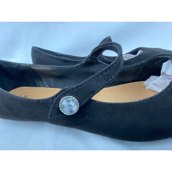 GAP Womens Mary Jane Flats Size 8 Black Faux Suede Pointed Toe Slip On Holiday - Picture 6 of 10